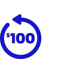 $100 United travel credit annually icon