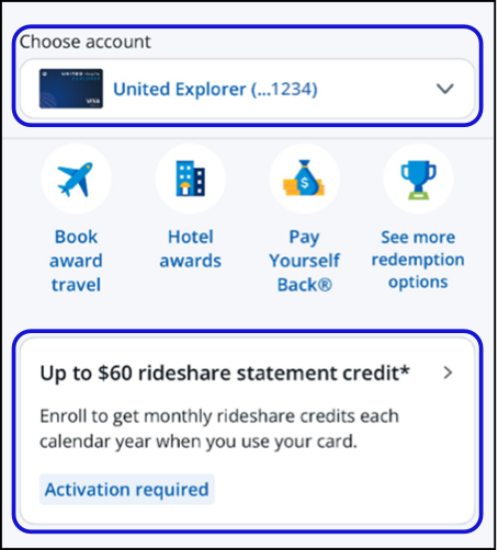Chase Mobile app rideshare tile