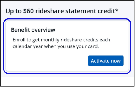 Chase Mobile app rideshare confirmation tile